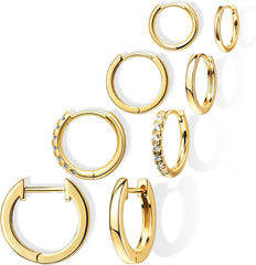 Poxtex Gold Hoop Earrings small-huggie for daily wear and comfort.