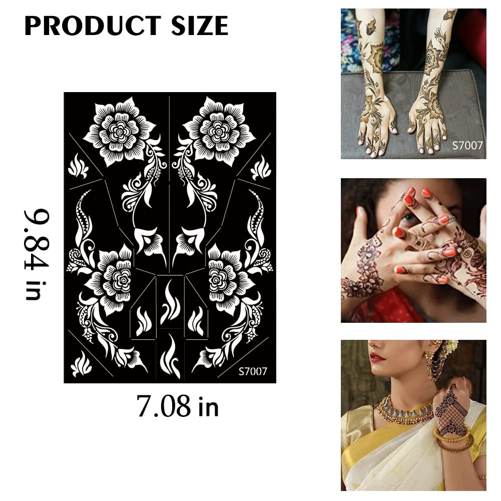 PPVWEY Indian-Arabian patterns stencils for elegant temporary tattoos