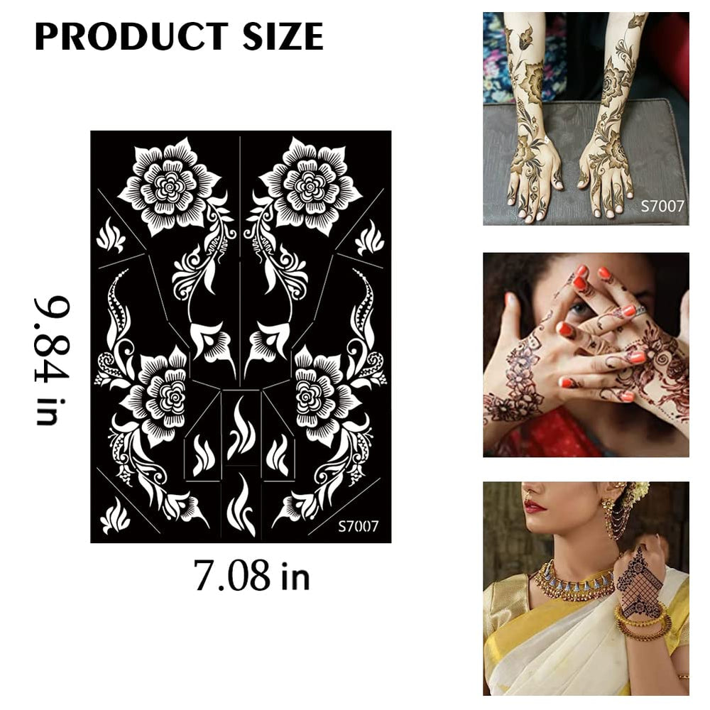 PPVWEY Indian-Arabian patterns stencils for elegant temporary tattoos