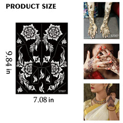 PPVWEY Indian-Arabian patterns stencils for elegant temporary tattoos