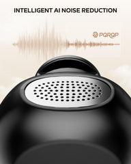 PQRQP wireless lavalier microphone side view highlighting compact design for travel.
