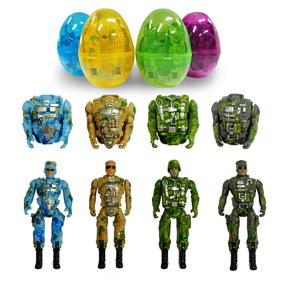 PRAABDC green Easter egg with surprise soldier toy inside for Easter baskets