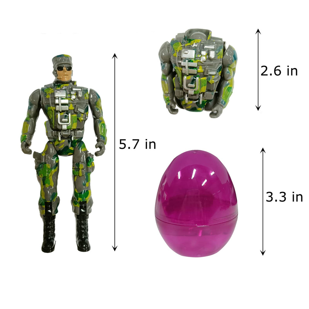 PRAABDC yellow Easter egg with deformable soldier toy for interactive play
