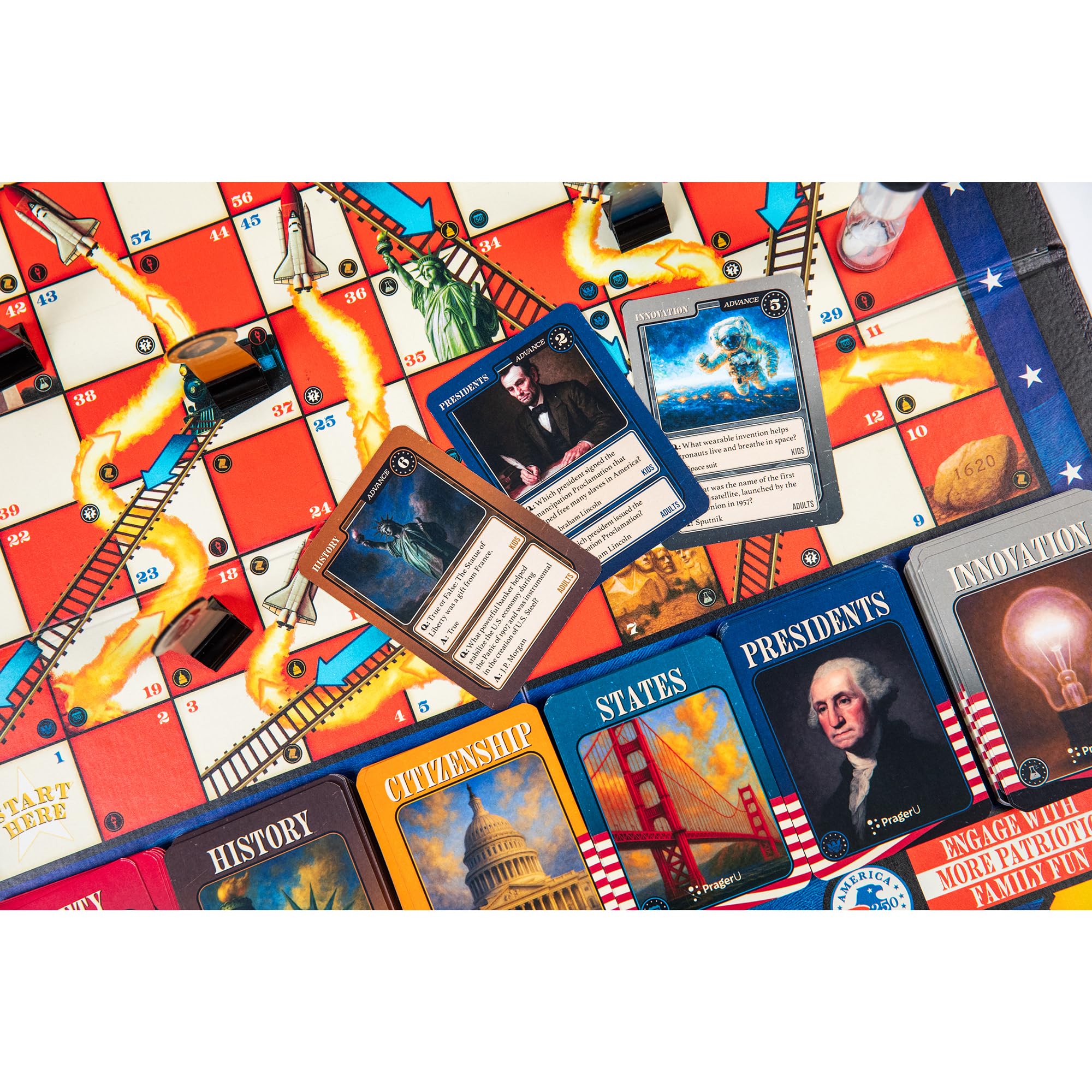 PragerU Celebrate America trivia cards highlight U.S. history and culture.