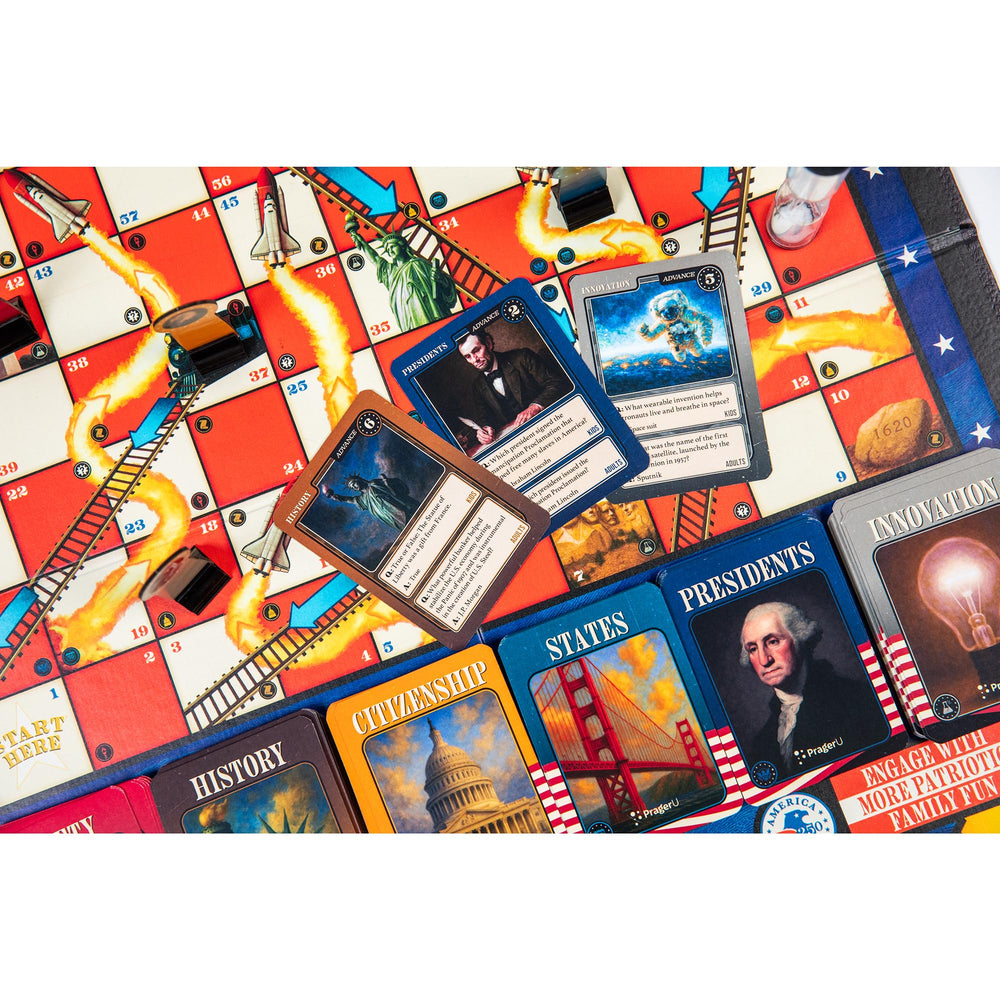 PragerU Celebrate America trivia cards highlight U.S. history and culture.