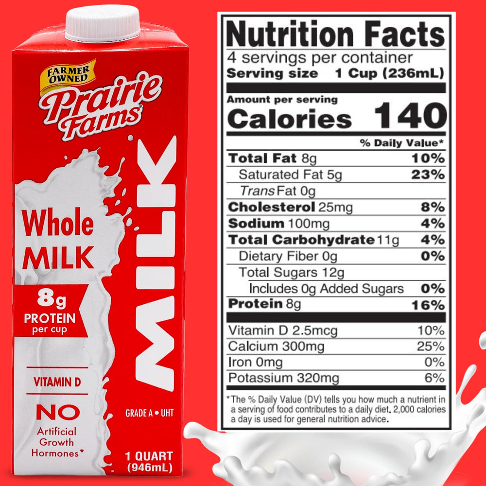 Prairie Farms ultra-pasteurized milk close-up, showcasing quality and freshness.