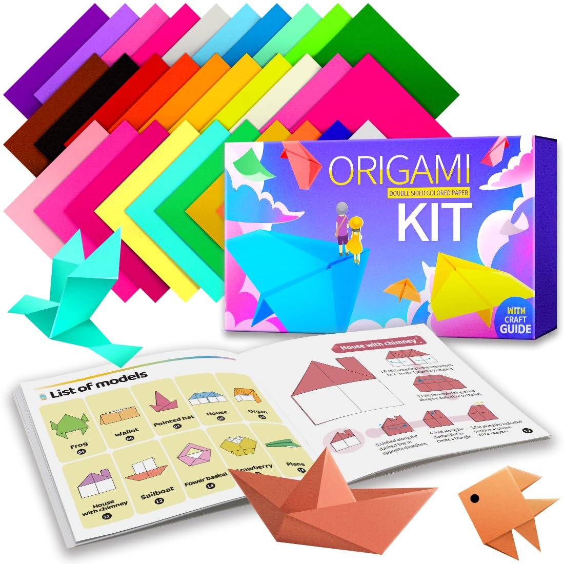 Praisebank Origami Paper with 6x6 inch sheets for easy folding and vibrant colors