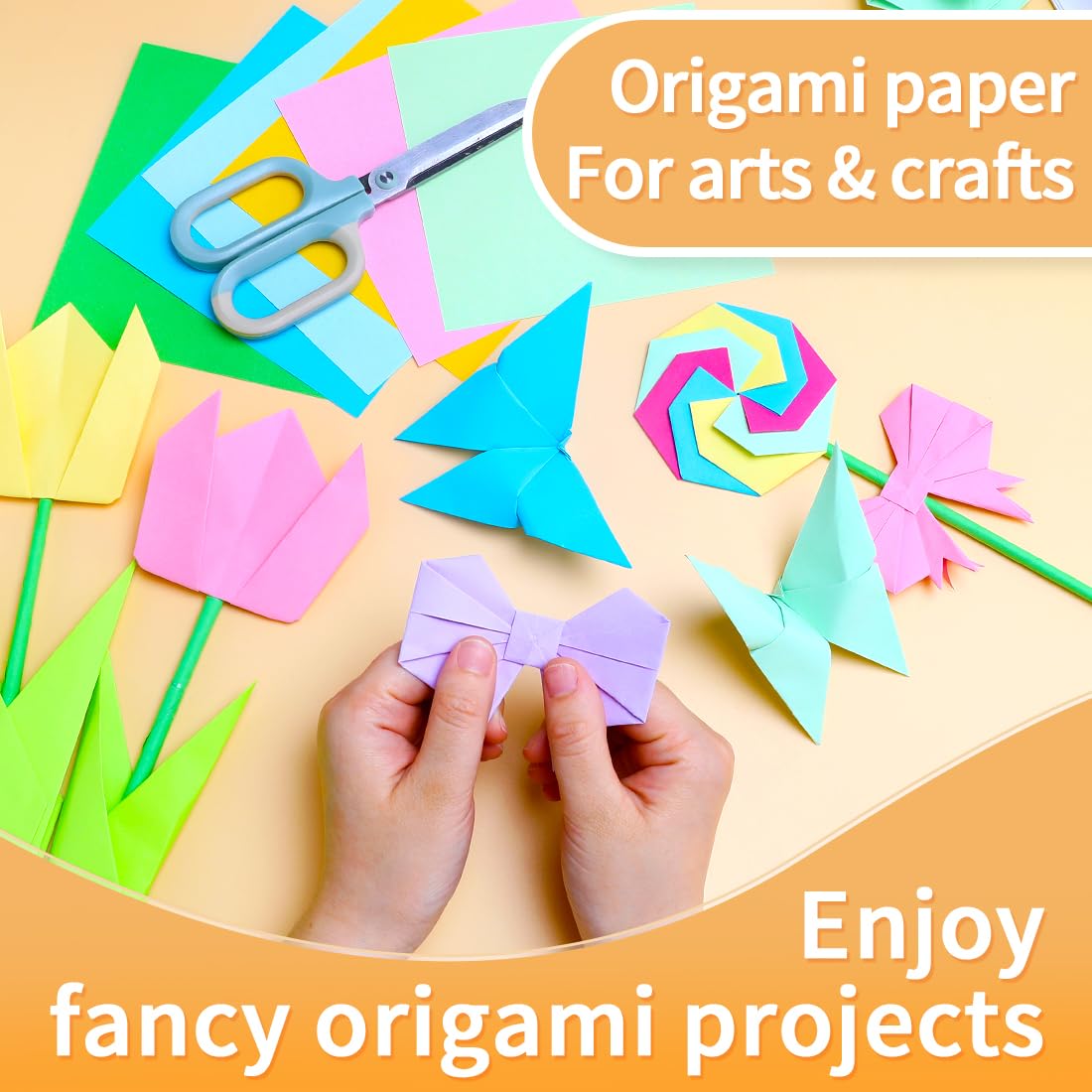 Praisebank Origami Paper art projects using colored sheets