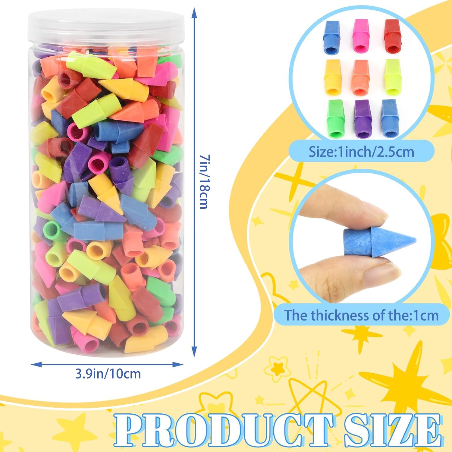 PRALB chisel-tip pencil eraser top for precise clean erasures on worksheets.