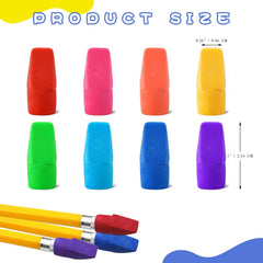 PRALB latex-free pencil cap erasers for safe, smudge-free writing sessions.