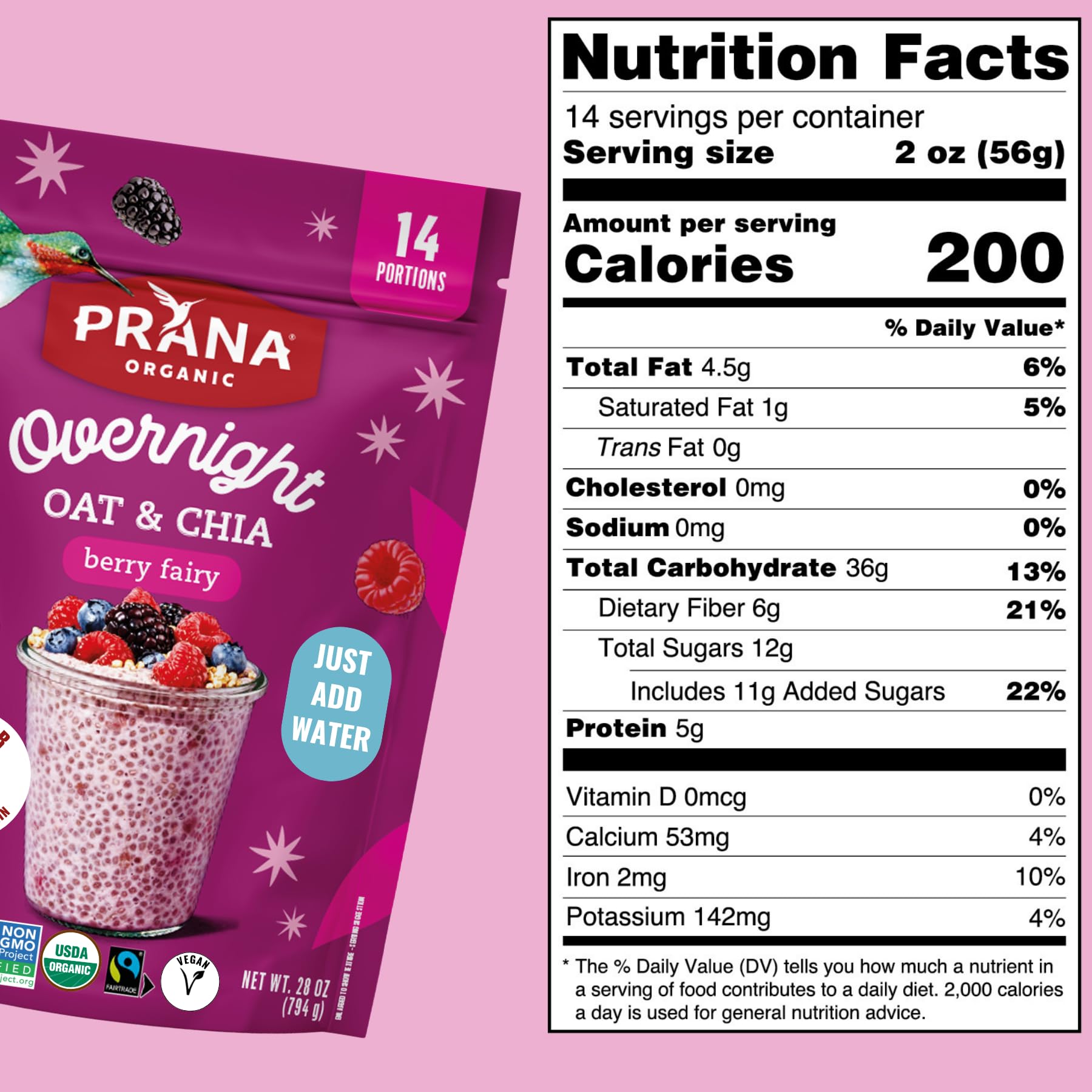 Prana Berry Fairy packaging front showcasing organic blend.