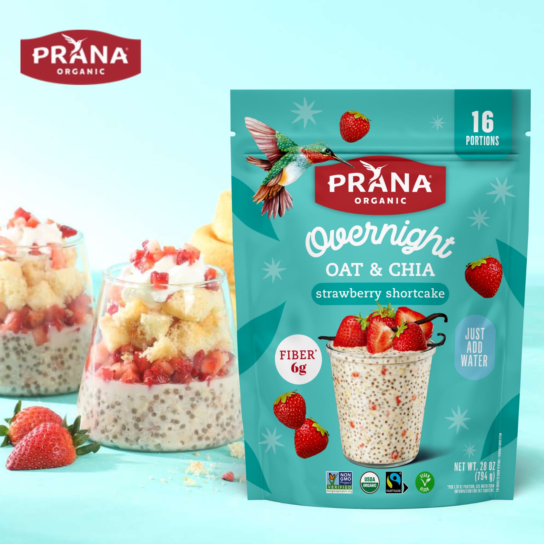 Serving Prana overnight chia-oats in a bowl shows ready-to-eat convenience.