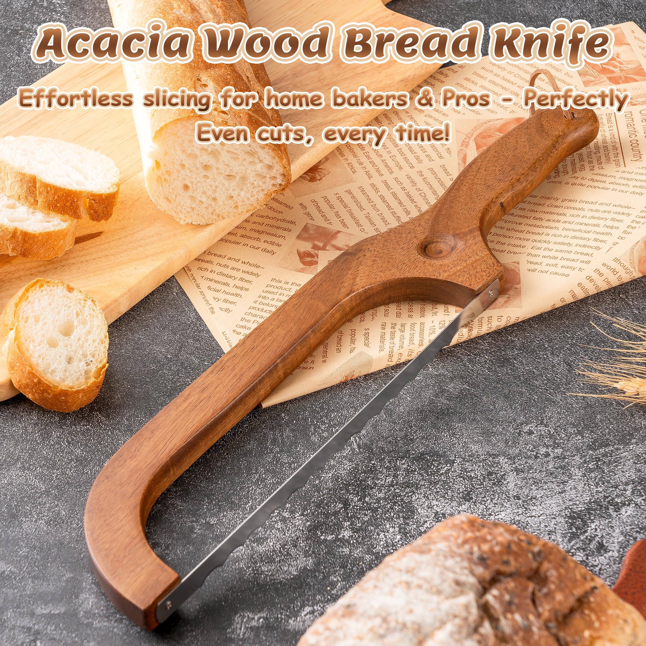 Pranski bread knife ergonomic handle for comfortable grip