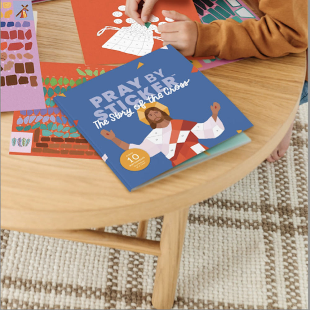 PRAY BY STICKER Palm branches procession page invites hands-on learning.