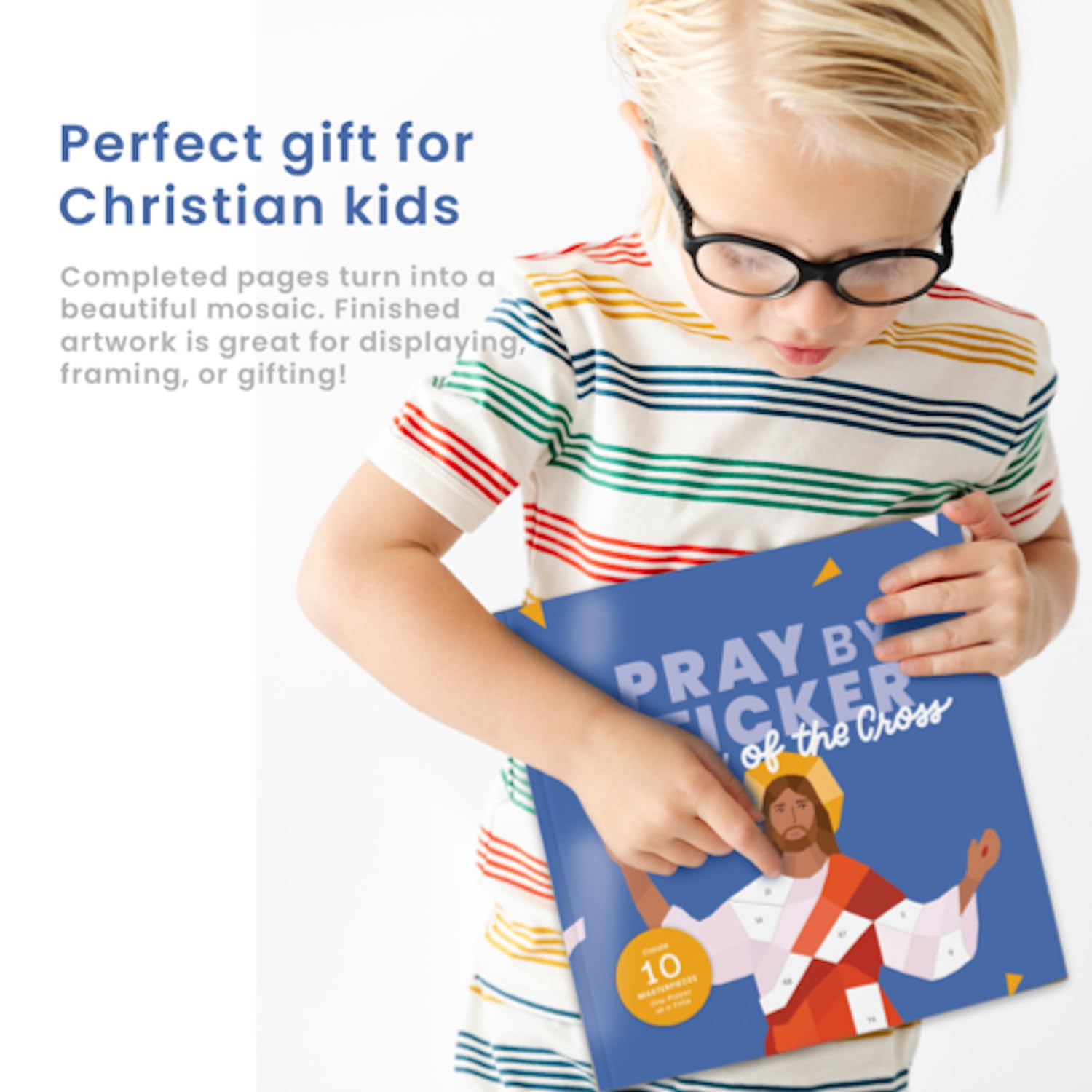 PRAY BY STICKER Story of the Cross cover image highlights book portability and gift appeal.