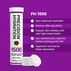 Precision Hydration tablets dissolve quickly in water for workouts.