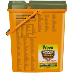 Open bag shows granular Preen formula for garden use