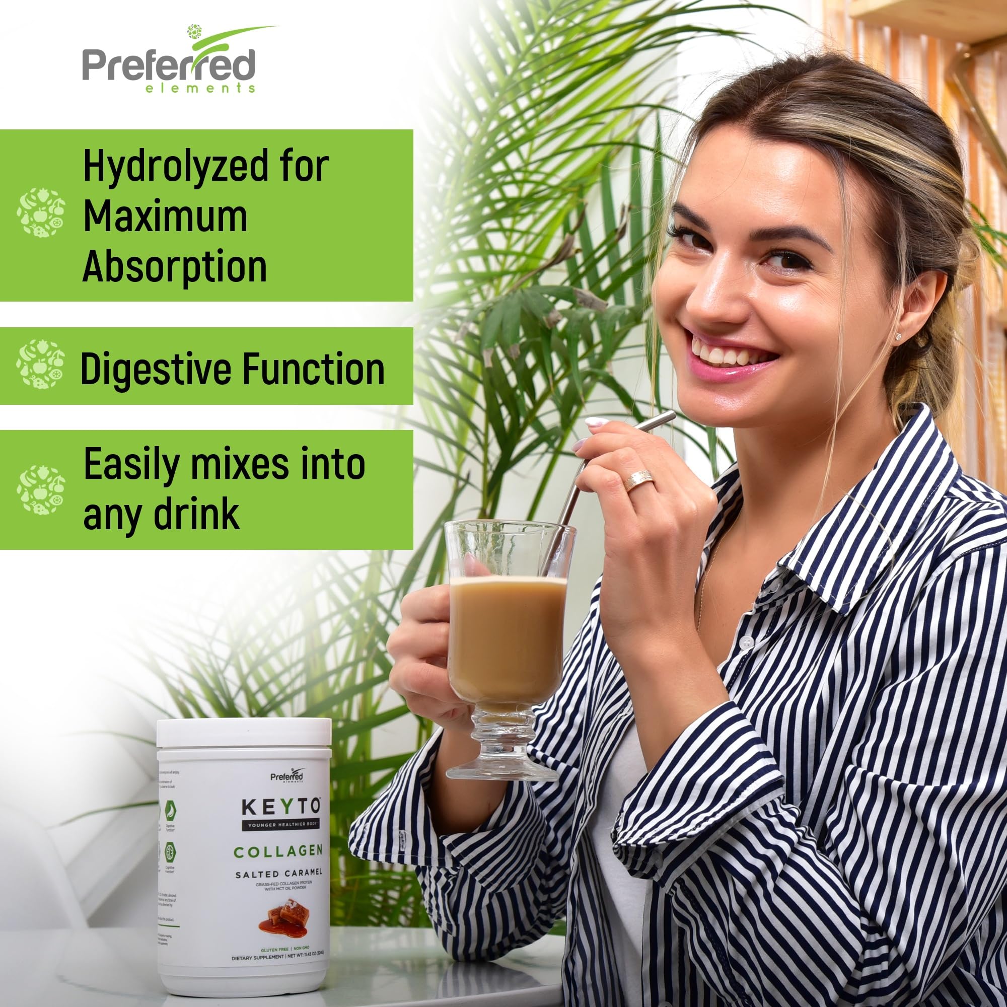 Preferred Elements Keto Collagen coffee mug scene for easy daily routine.