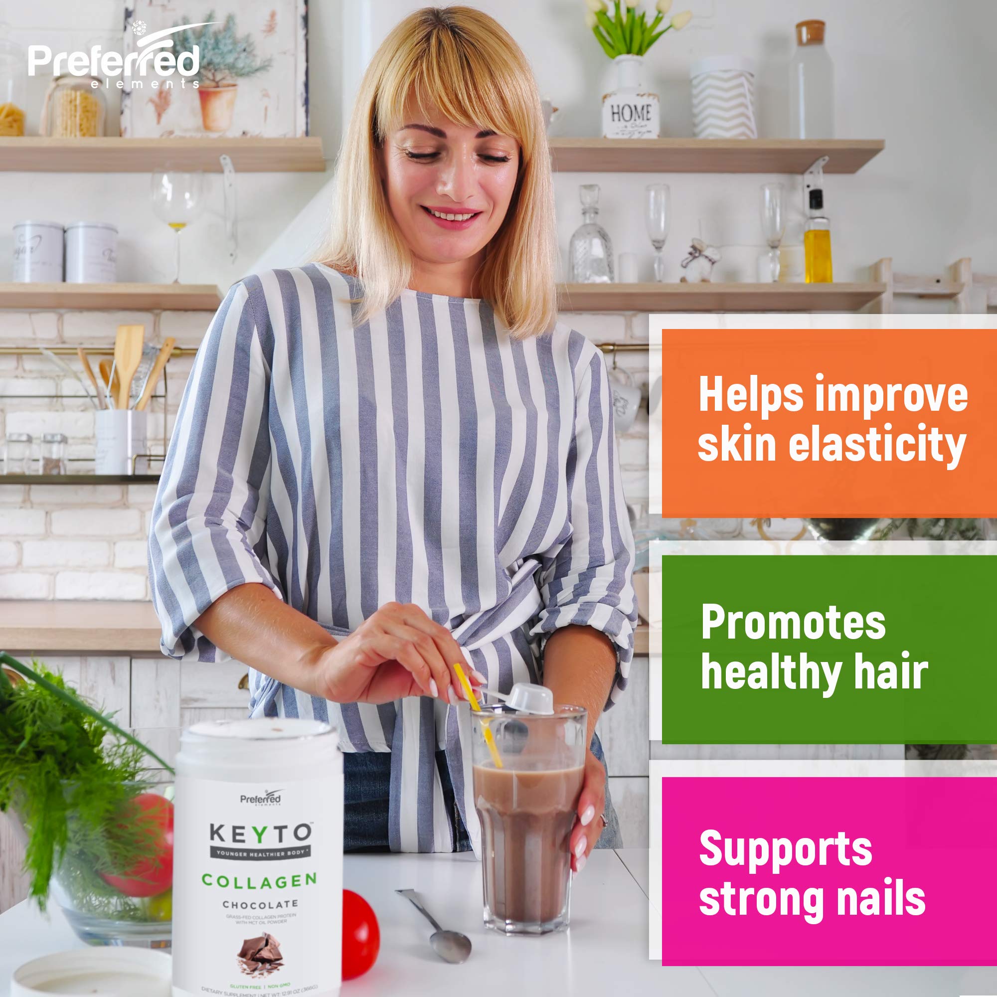 KEYTO MCT oil powder mixed in liquid showing versatile beverage addition