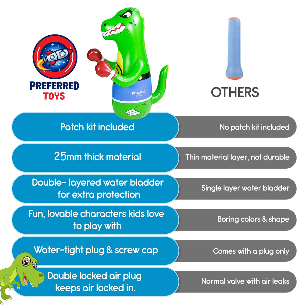 Easy setup of the Preferred Toys punching bag enables quick, stable assembly.