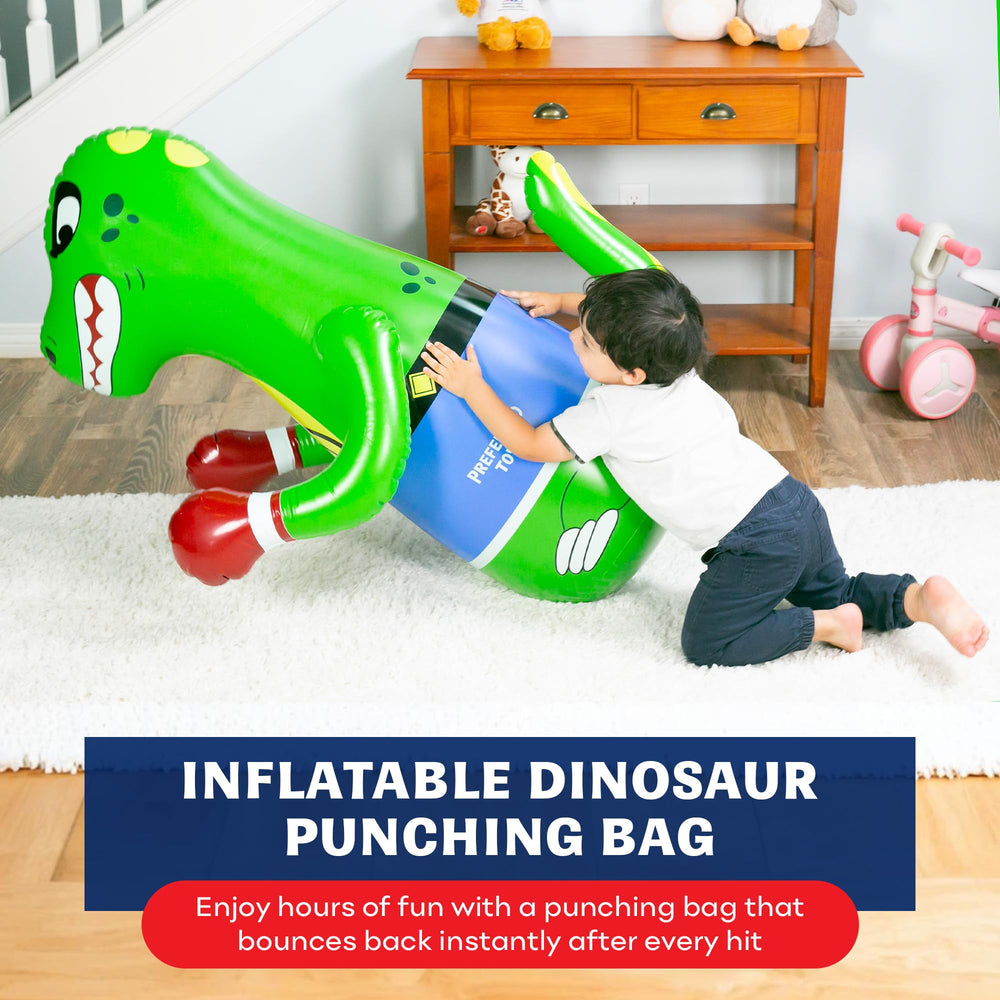 Gift-ready dinosaur punching bag by Preferred Toys for birthdays and holidays.
