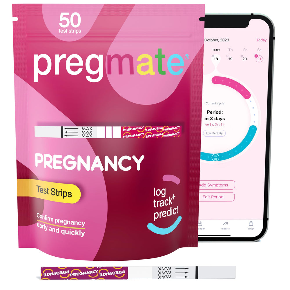 50-count Pregmate kit for ongoing at-home checks.