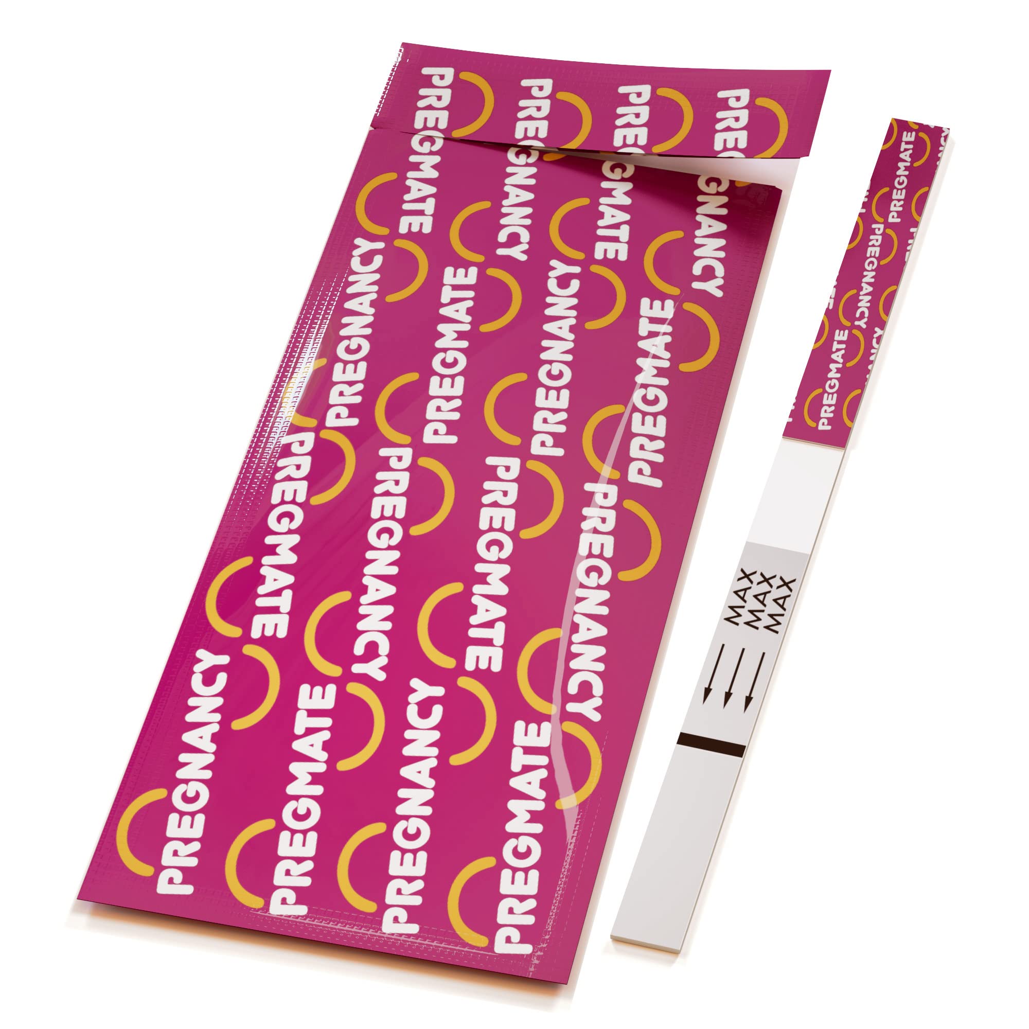 Open Pregmate bottle with strips ready for use.