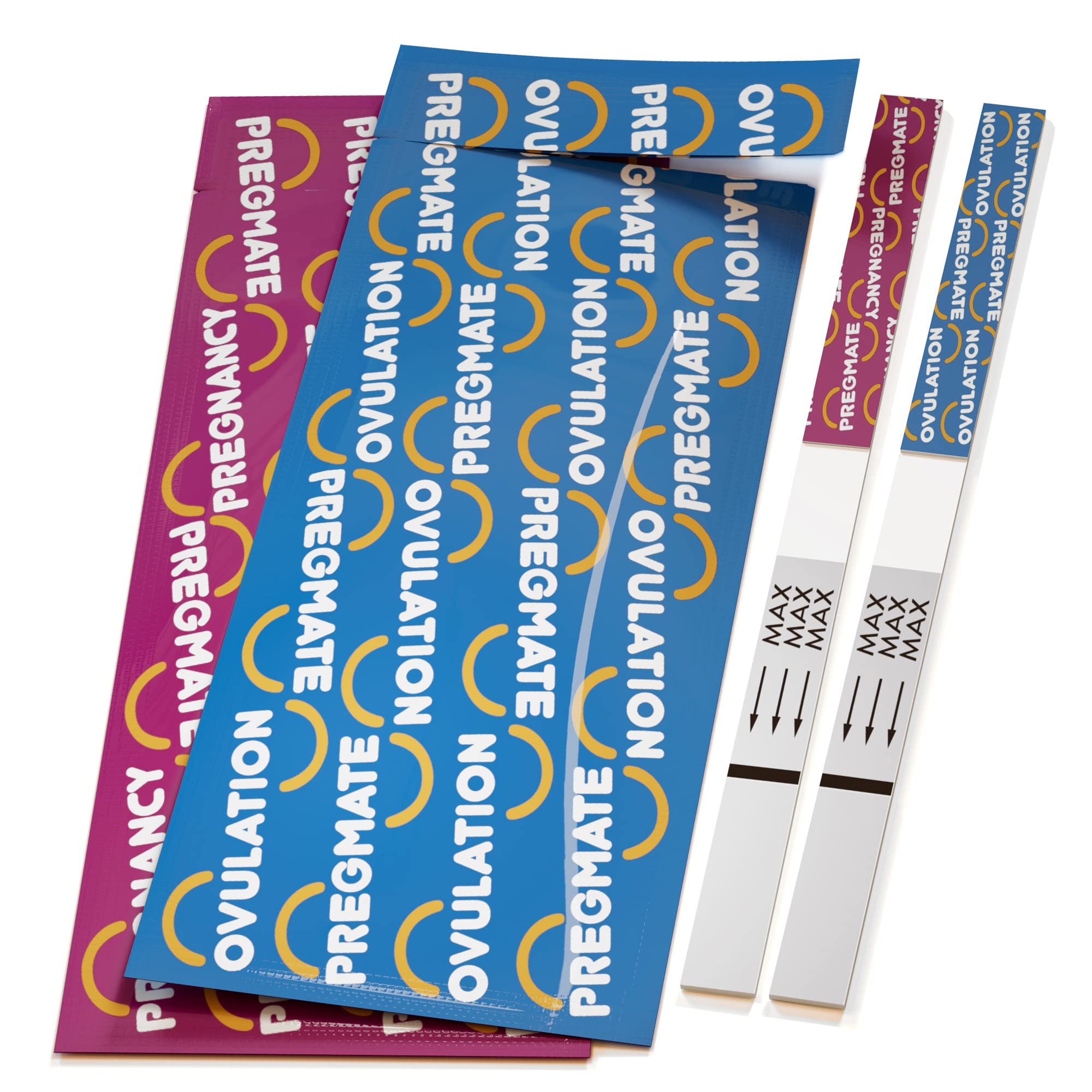 PREGMATE packaging back outlines kit contents and usage guidelines.