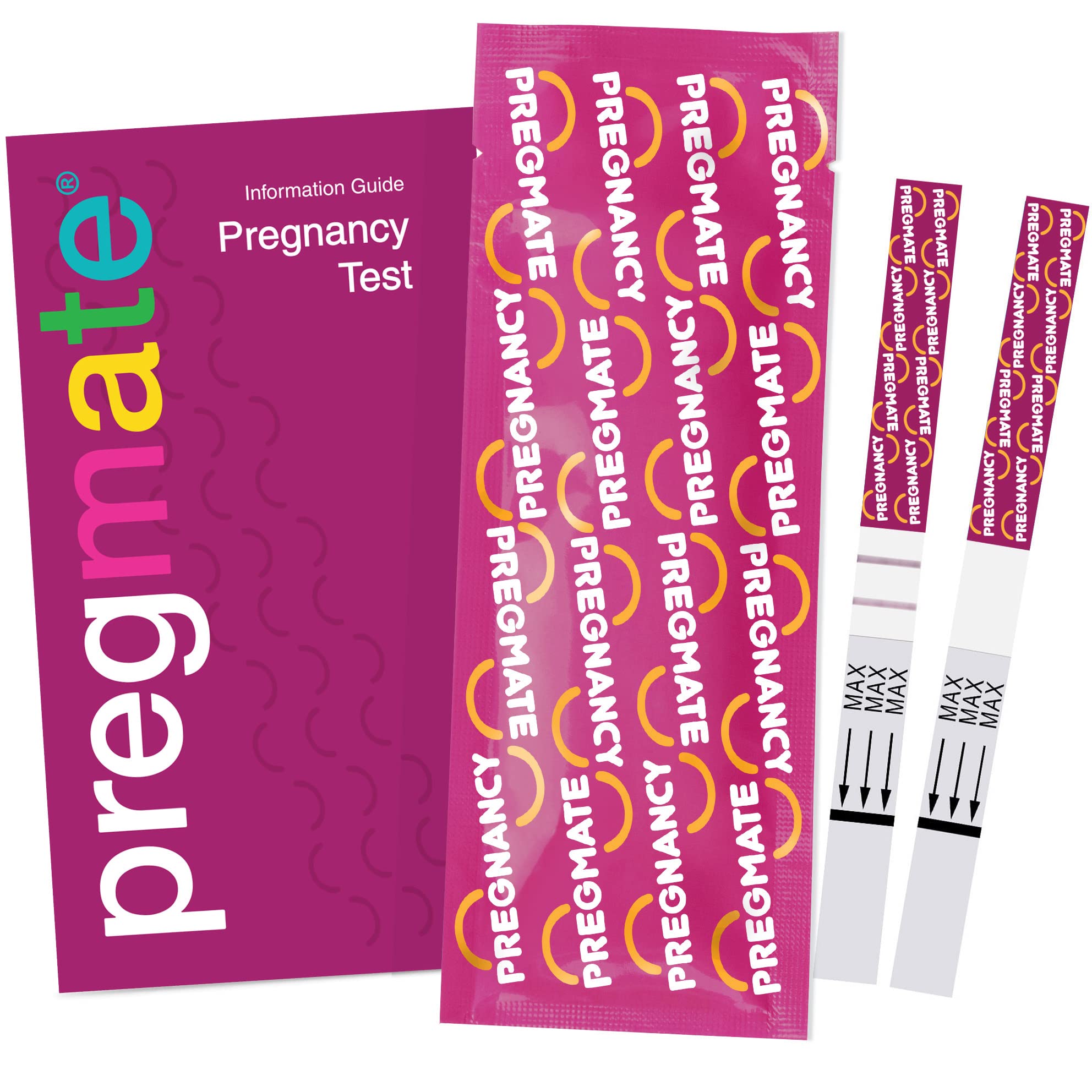 Pregmate test strip shows lines for a rapid read.