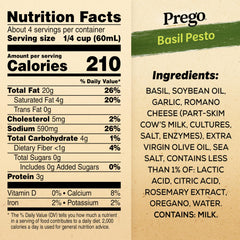 Prego pesto texture close-up, thick and smooth for easy sauces.