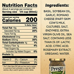 No added sugars and no artificial colors in Prego pesto.