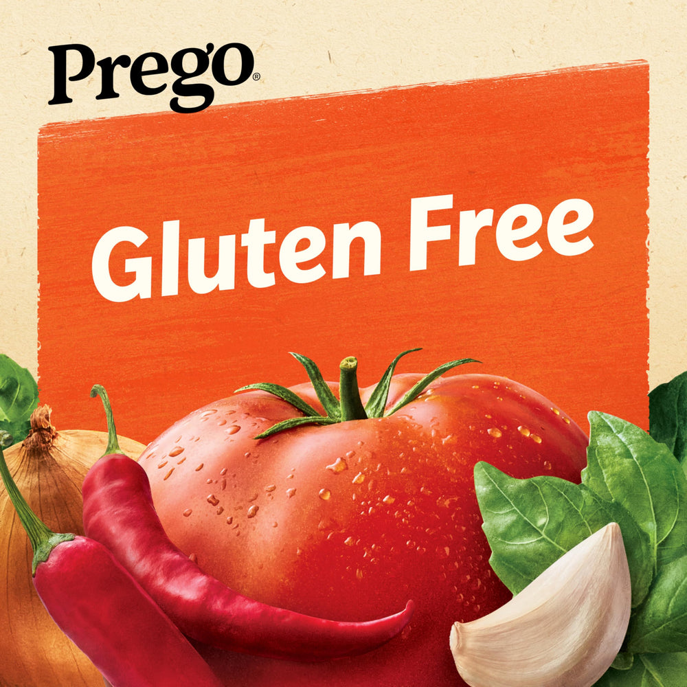 Prego Spicy Marinara jar top closeup suitable for easy leftovers.