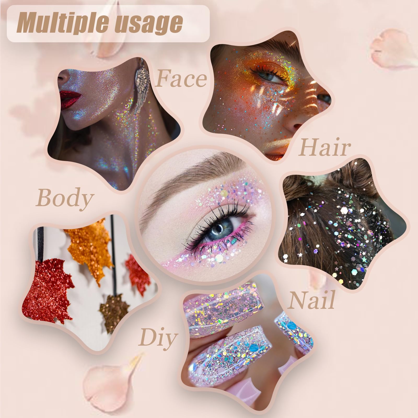 Prehot Glitter Gel is water-washable for easy removal after events.