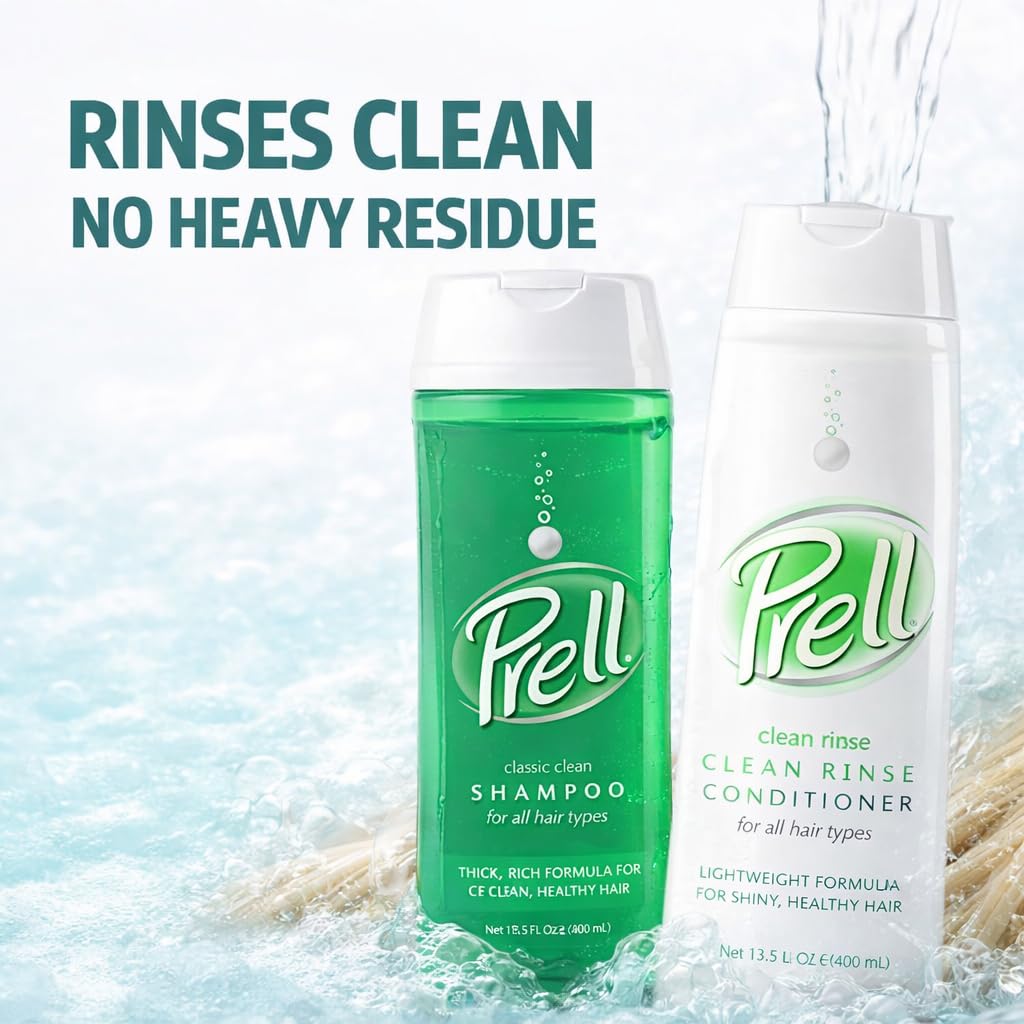Prell label closeup emphasizes cleansing formula ideal for everyday use.