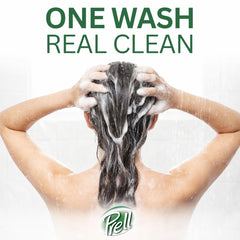 Prell foam lather demonstrates effective cleaning with lightweight conditioning.
