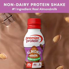 Premier Protein Almondmilk Shake Coffee bottle with energizing aroma and 20g protein.