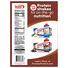 Premier Protein Chocolate Almond Cereal flakes and almonds close-up show crunchy protein texture.
