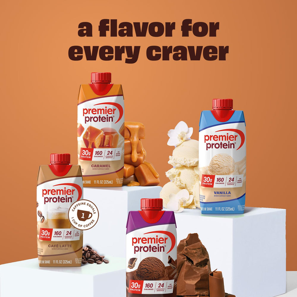 Premier Protein Chocolate Peanut Butter on ice for post-workout refreshment.