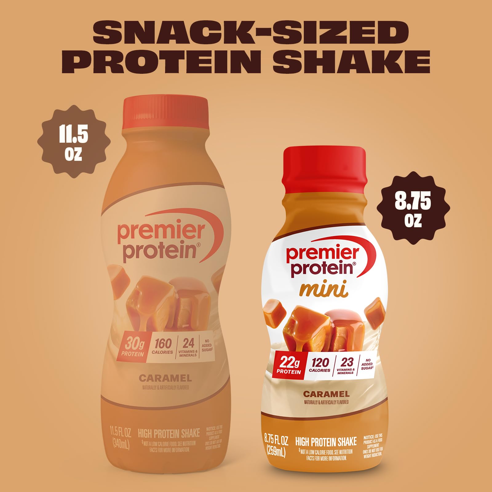 Premier Protein Minis nutrition panel highlighting 22g protein.