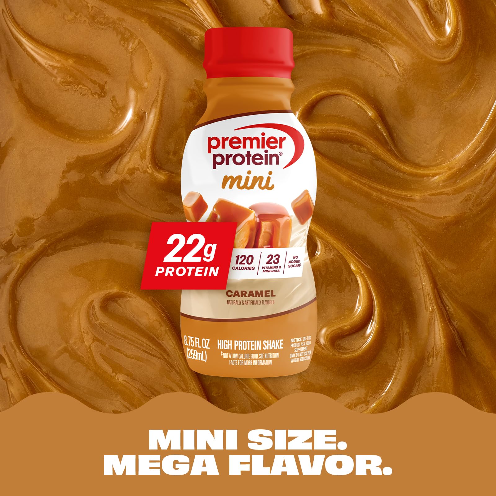 Premier Protein Minis compact packaging fits in a bag.