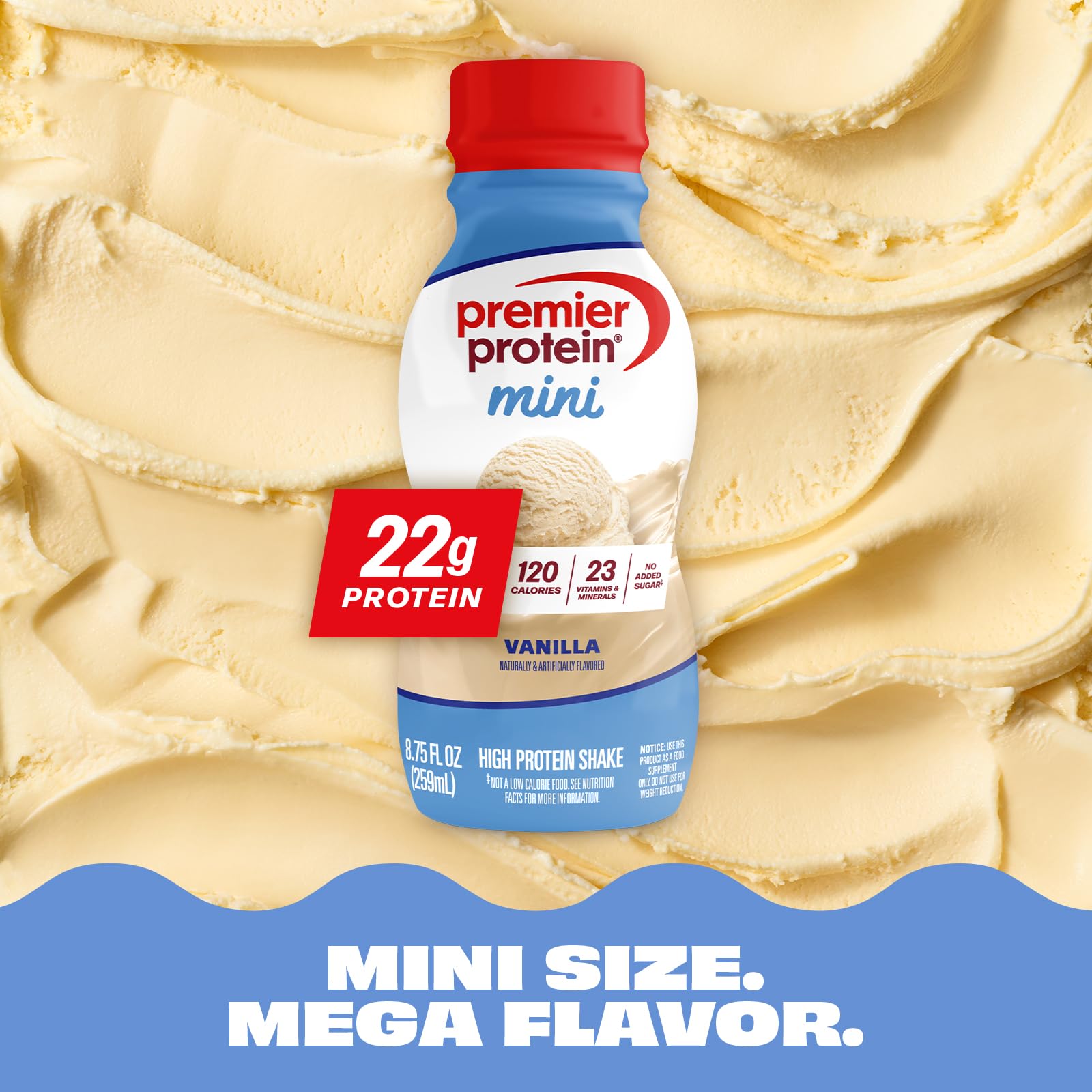 Premier Protein Minis Vanilla 12-pack packaging for pantry stash.