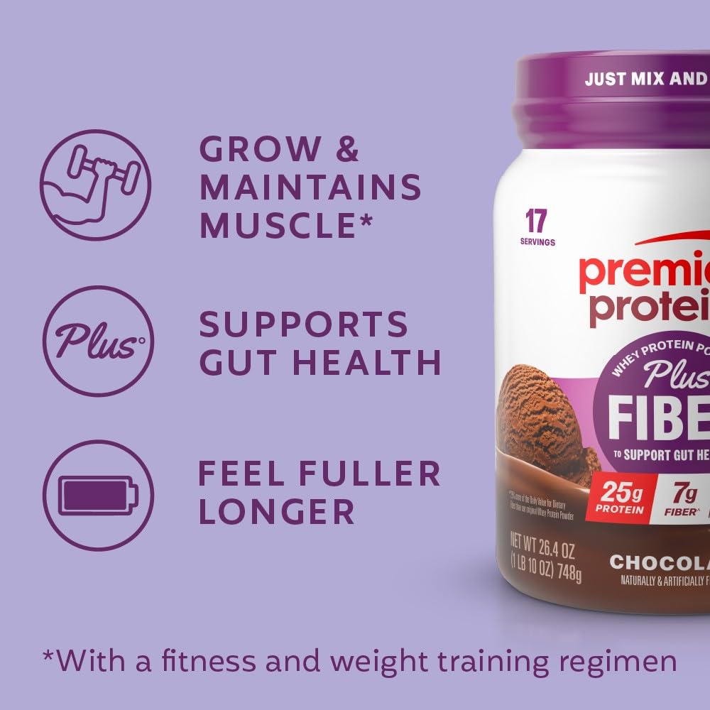 Premier Protein Plus Fiber Chocolate post-workout option for recovery