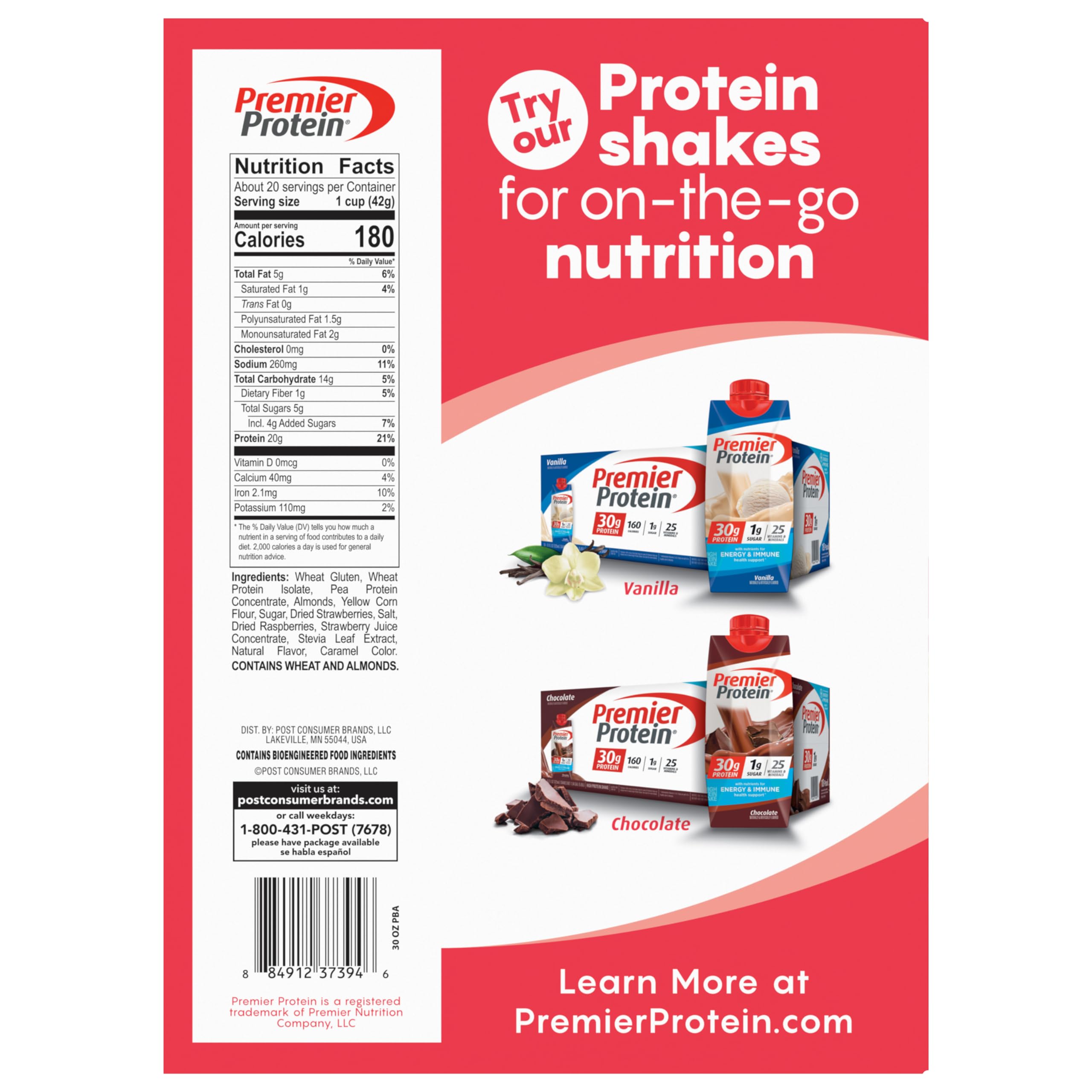 Premier Protein Protein-rich snack option ideal for on-the-go
