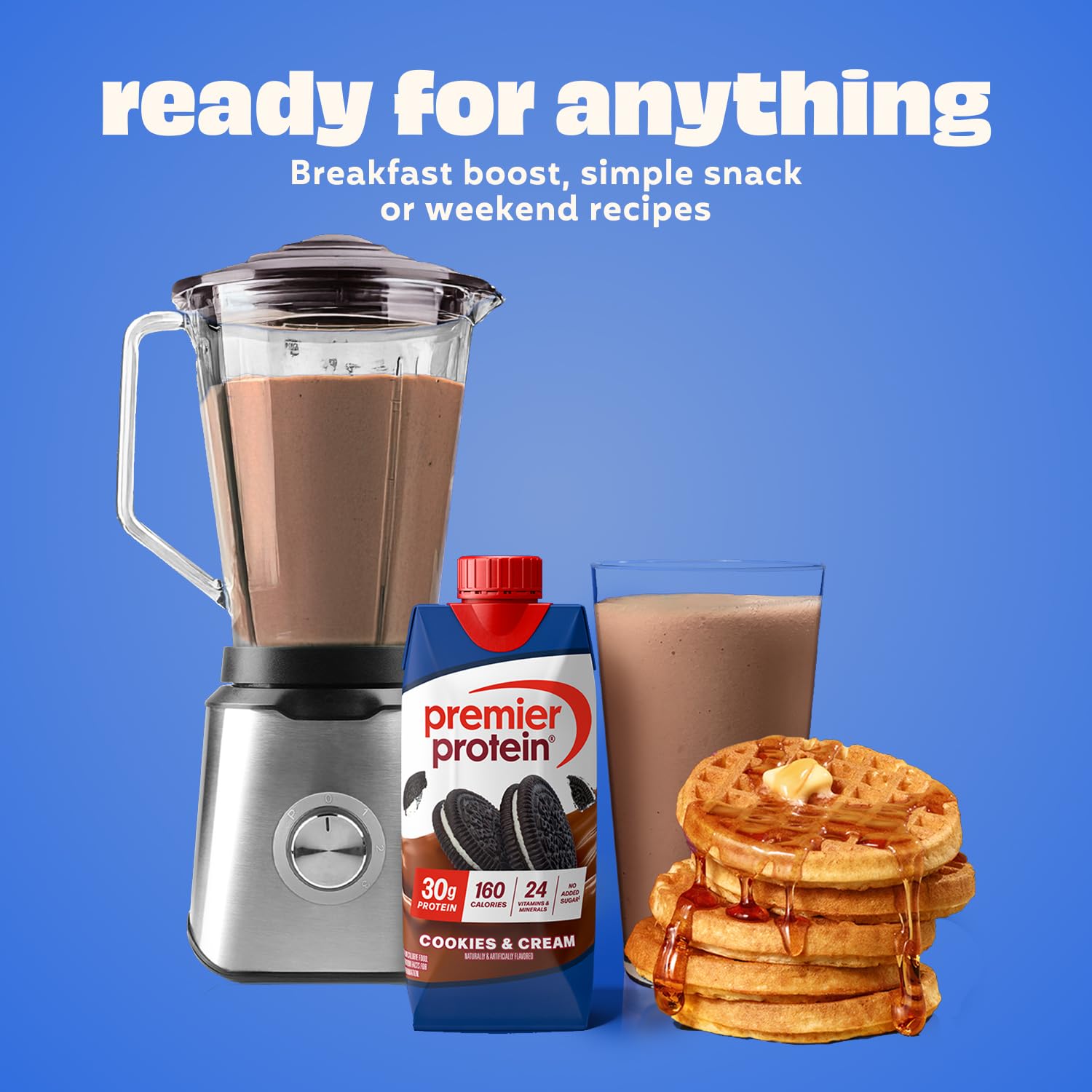 Premier Protein Shake 4-pack box emphasizes convenient, ready-to-use protein option.