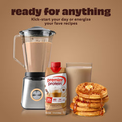 Cafe Latte label highlights 30g protein and 1g sugar per serving