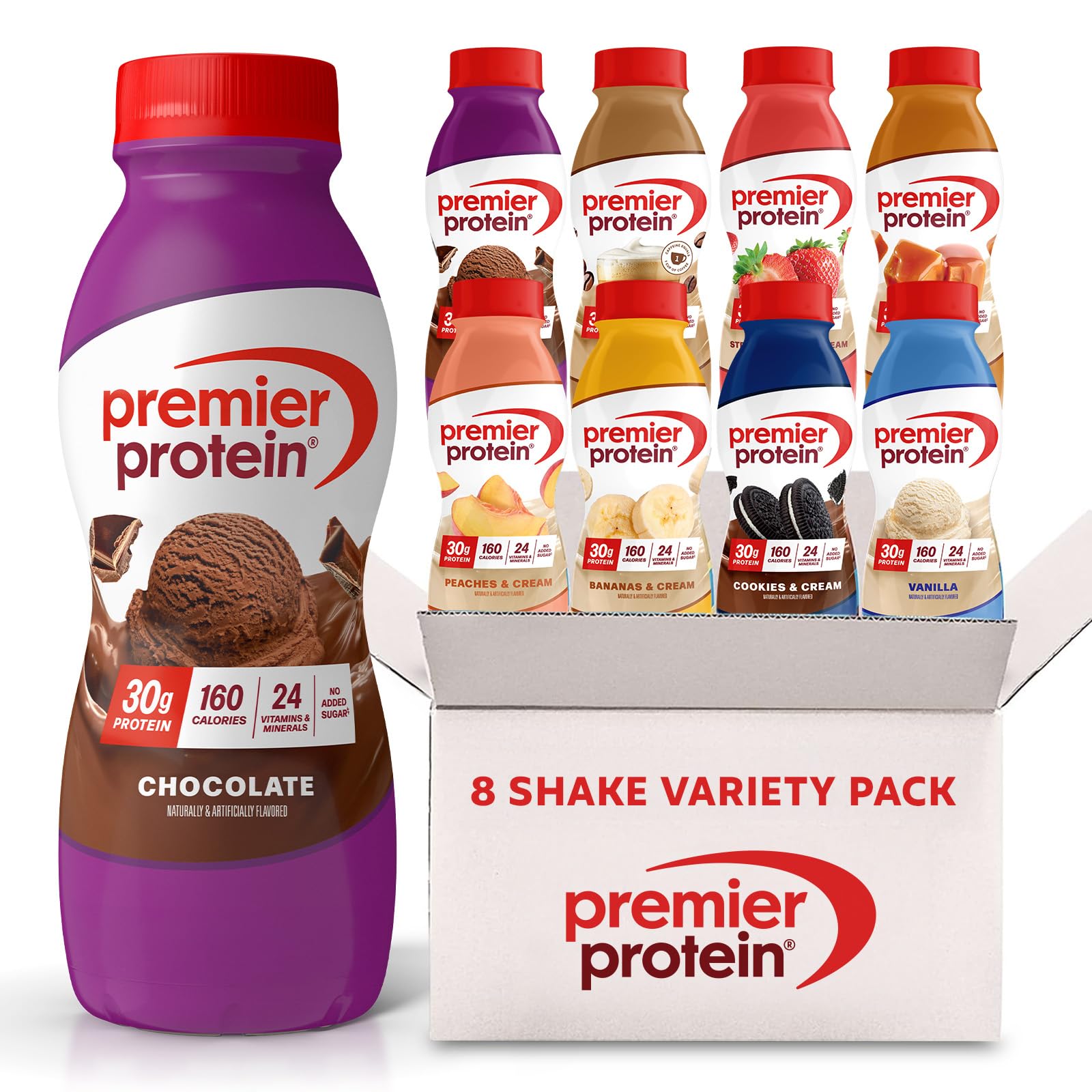 Premier Protein Shake chocolate bottle for post-workout nourishment.