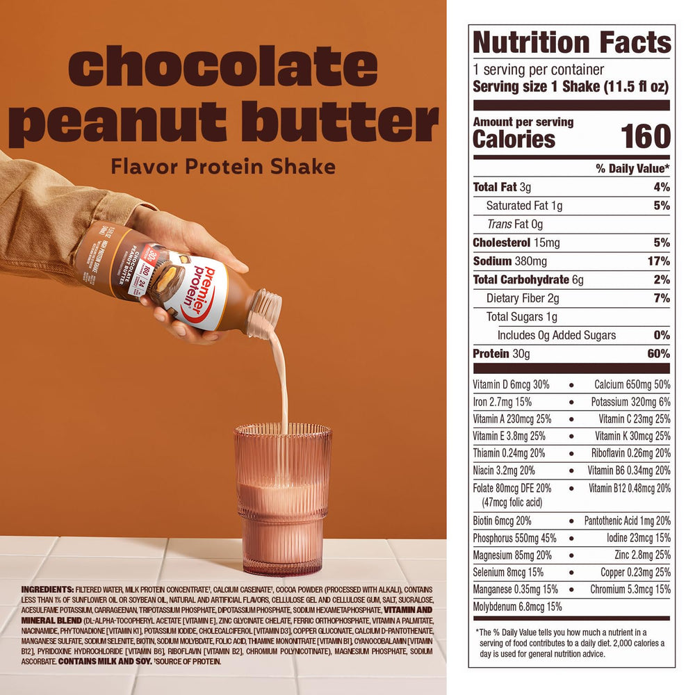 Premier Protein Shake used as smoothie base with fruits
