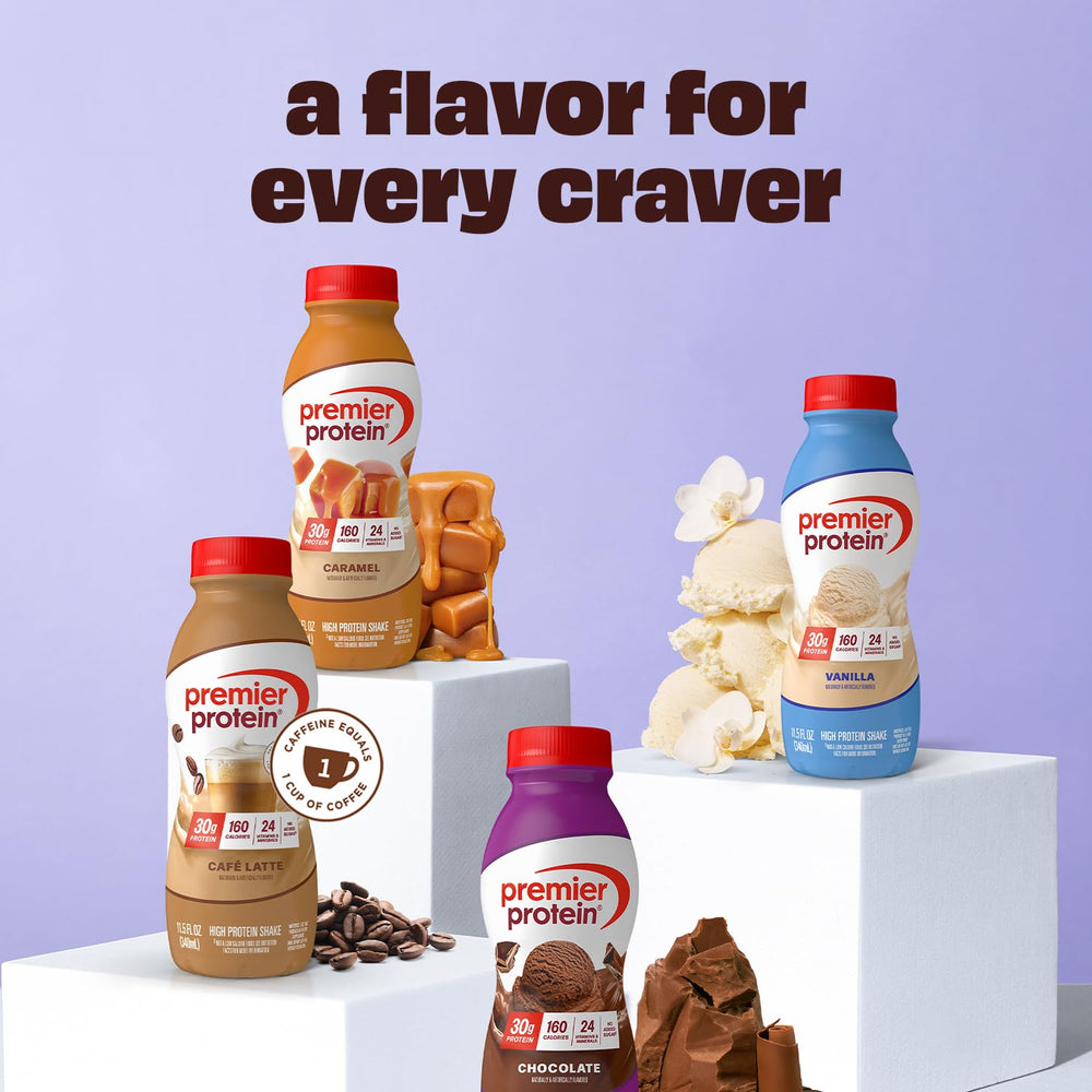 Premier Protein Shake chocolate ready-to-drink cup ideal for post-workout fueling.