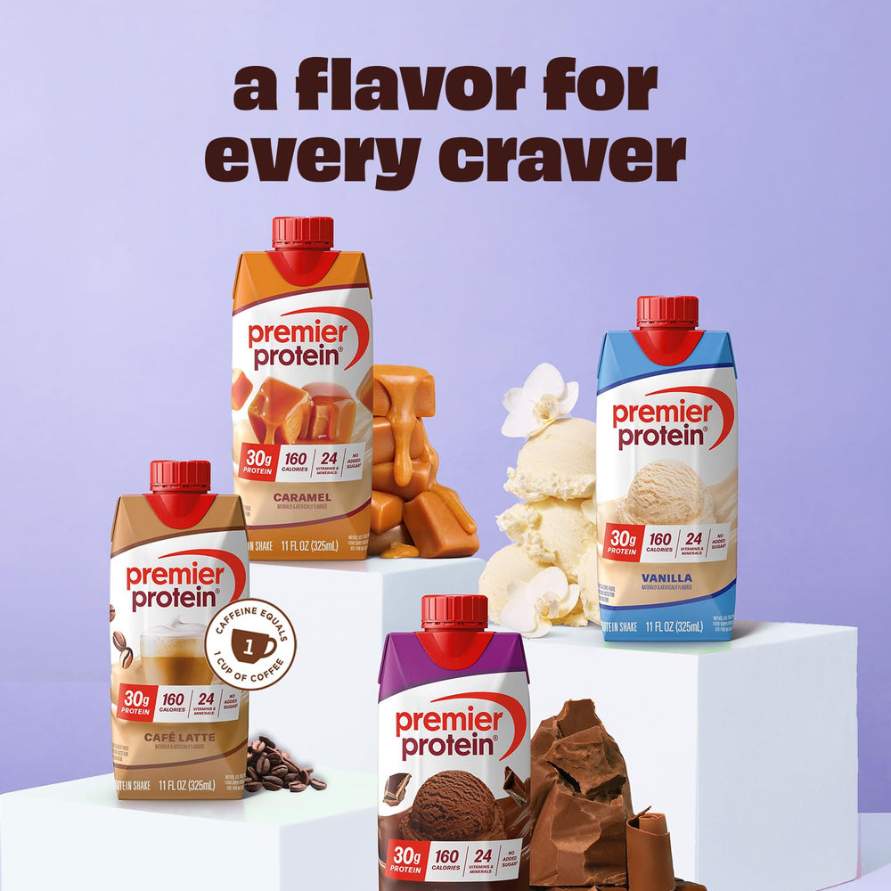 Premier Protein Shake Chocolate ready to drink bottle supports quick meals.