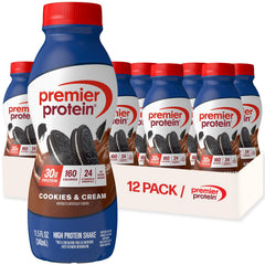 Premier Protein Shake Cookies & Cream bottle for on-the-go protein